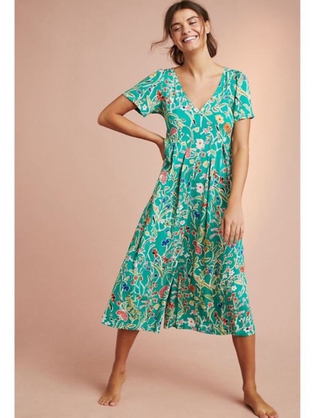 ANTHROPOLOGIE FLOREAT YARDLEY WIDE LEG JUMPSUIT | SIZE S | EUC